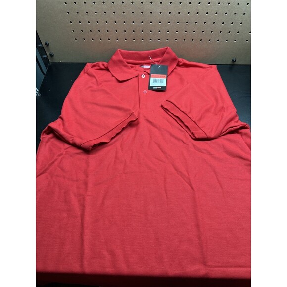 Jump Start Men's Red Short-Sleeve Ribbed Collar Polo Shirt Size Medium NWT - Picture 1 of 4